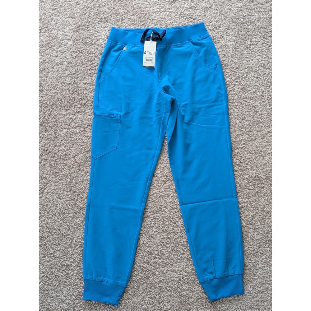 FIGS Zamora Mid Rise Jogger Scrub Pants Womens Small NWT Light Blue Stretchy